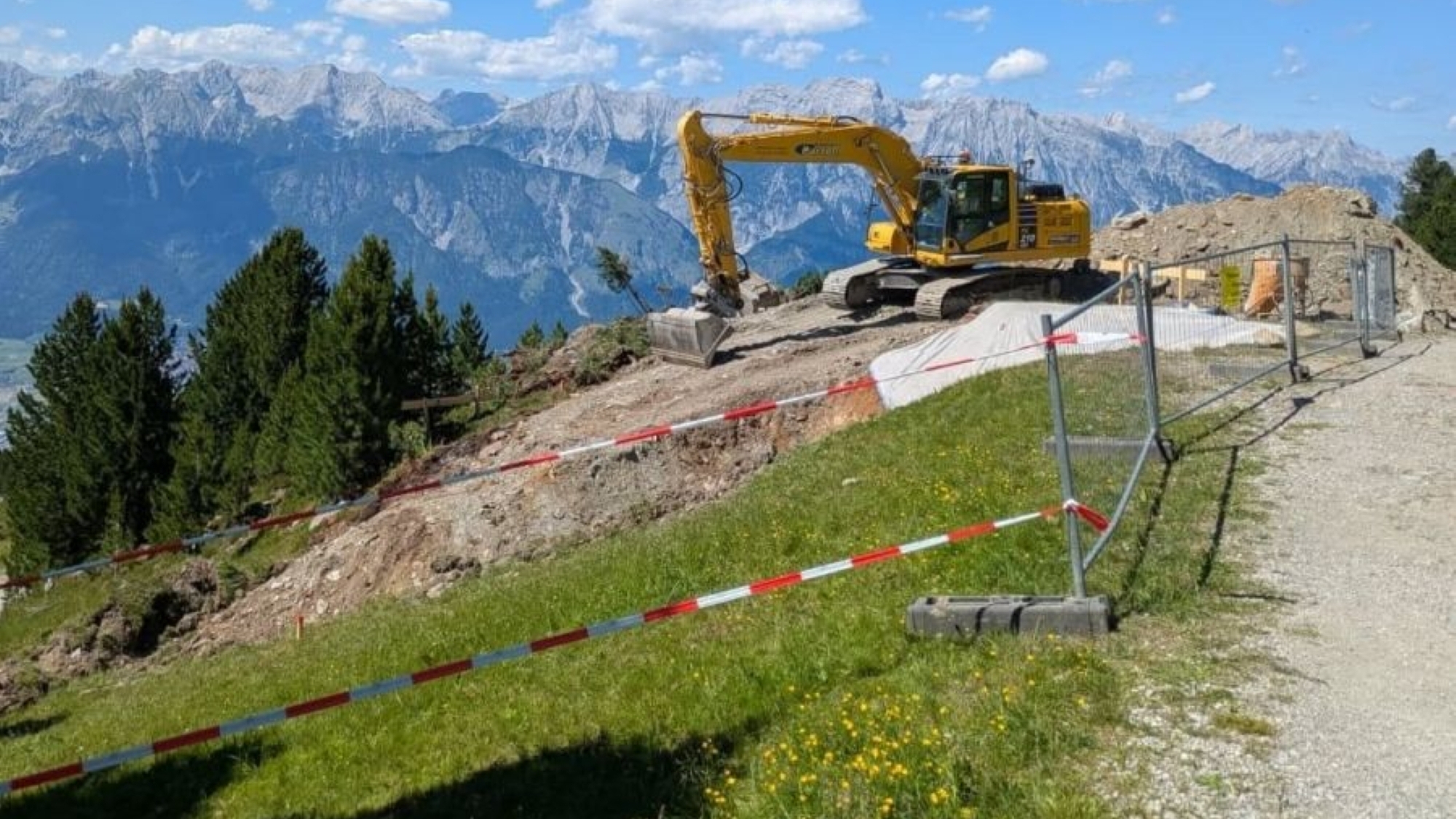 Erdarbeiten beim Neubau des Schartenkogellifts