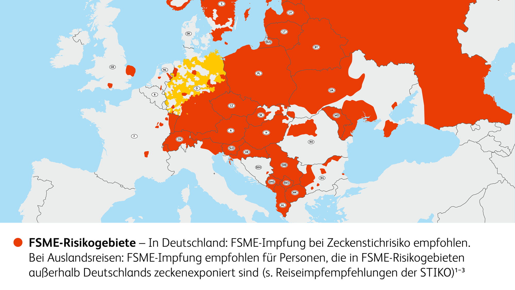 FSME-Risikokarte bei Zeckenbissen