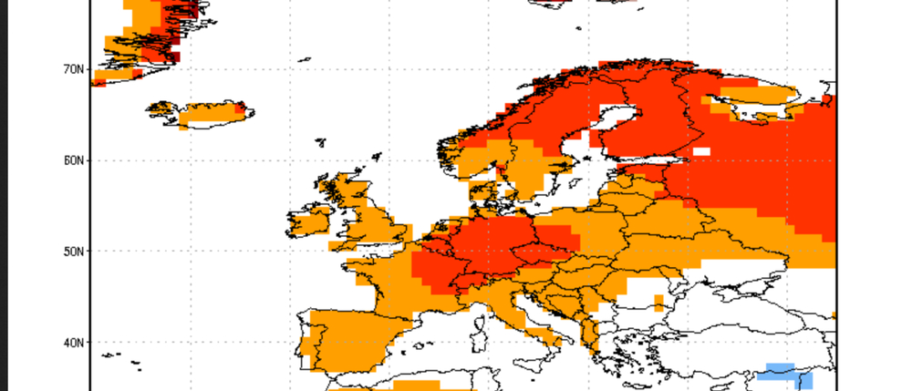 NOAA-CFS-Modell: Temperaturabweichungen November 2026 im Vergleich zum langjährigen Mittel (1991-2020)