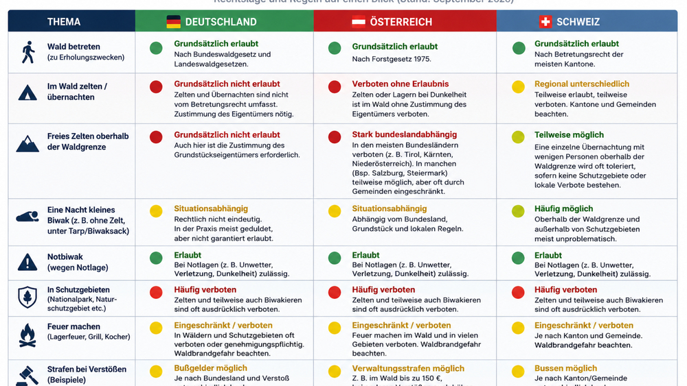 Wildzelten in den Alpen: Was ist wo erlaubt?