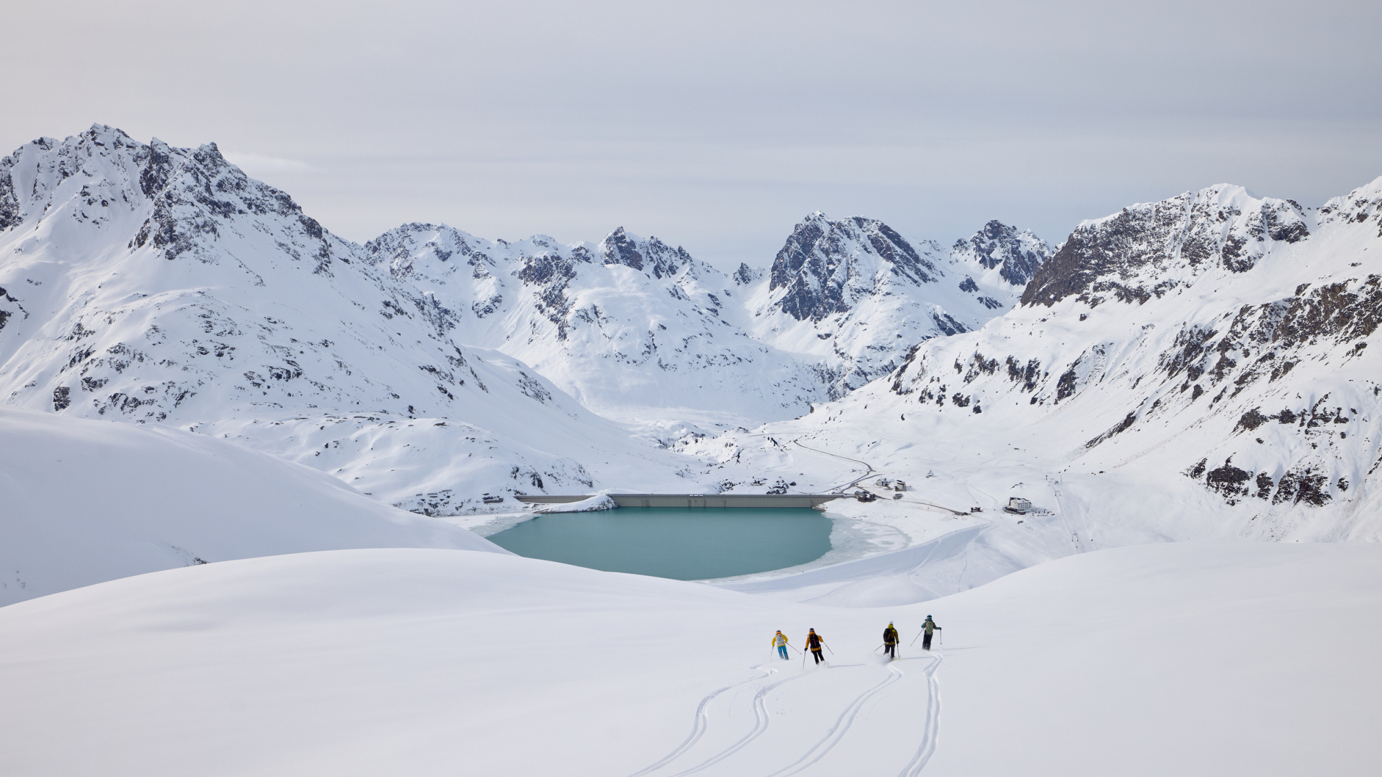 Skifahrer Silvretta-Bielerhöhle, Montafon