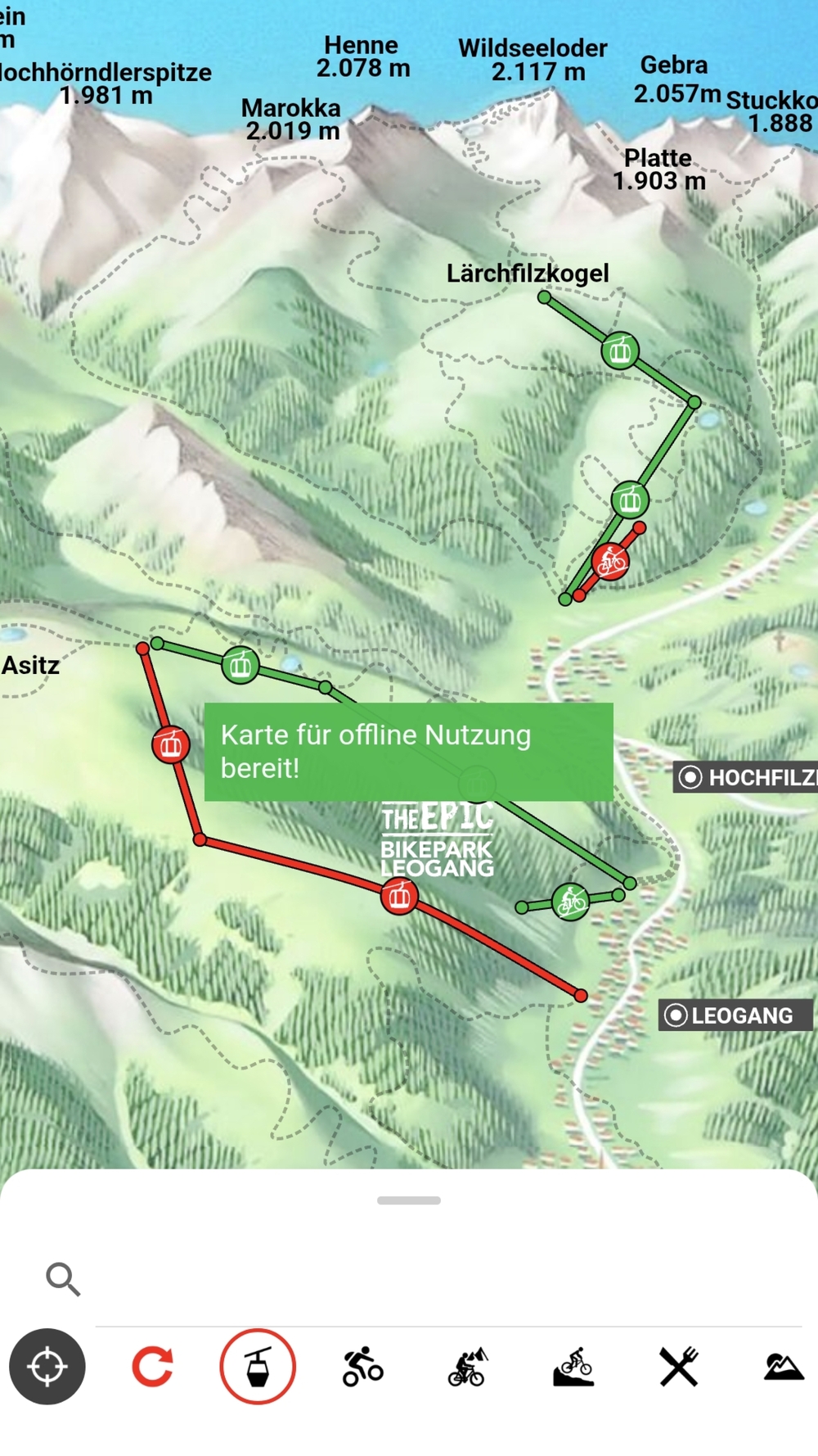 Screenshot App "Home of Lässig": interaktive Karten