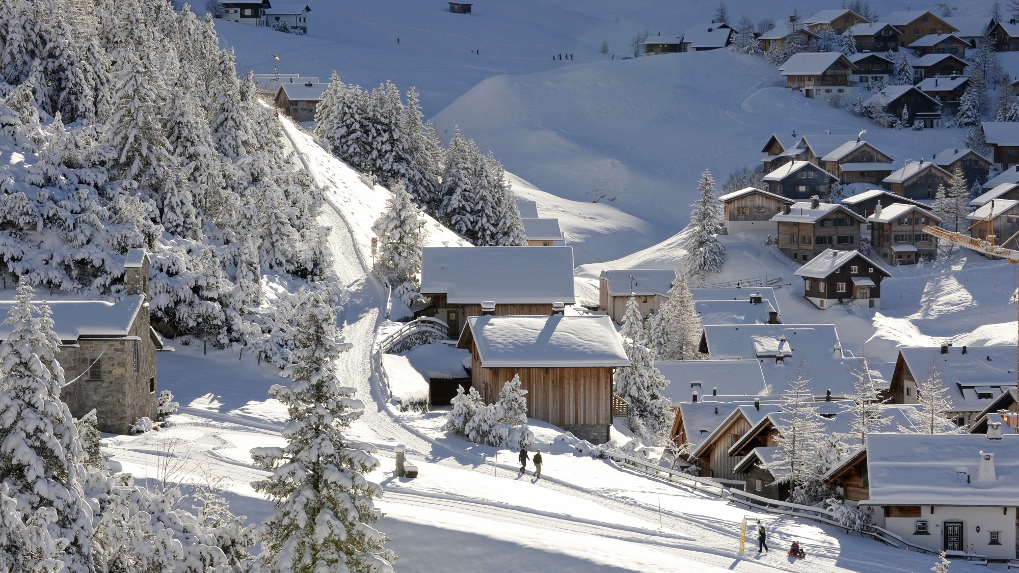 Winter im Dorf Malbun