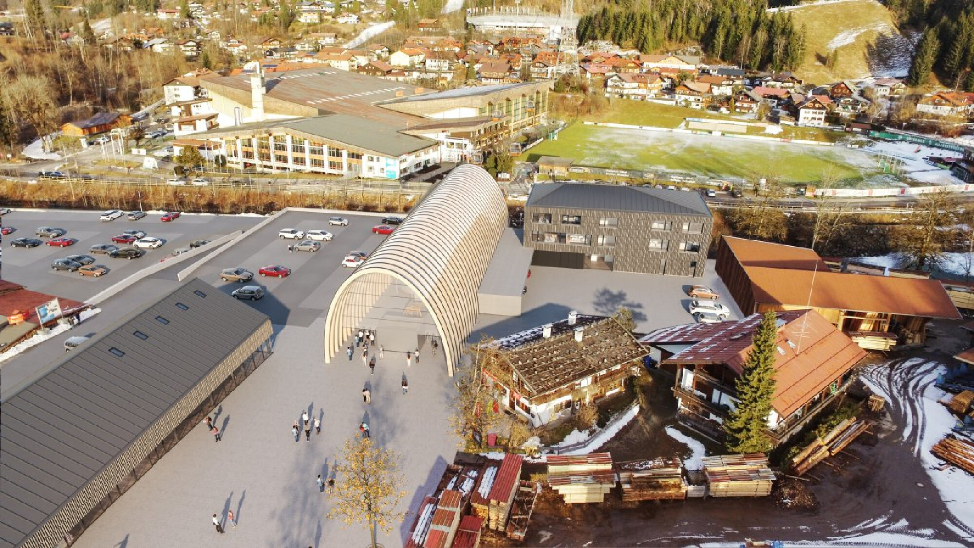 Visualisierte Talstation der neuen Nebelhornbahn