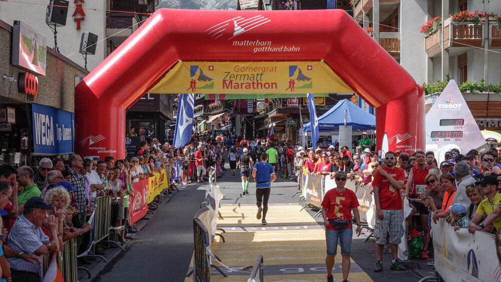 Marathonstrecke durch Zermatt