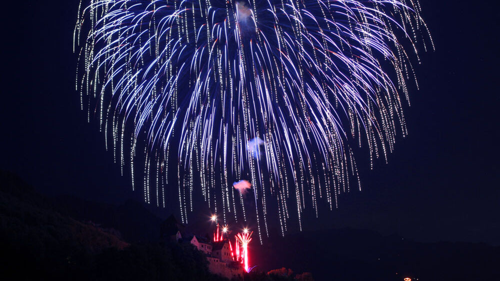 Feuerwerk beim Liechtensteiner Staatsfeiertag