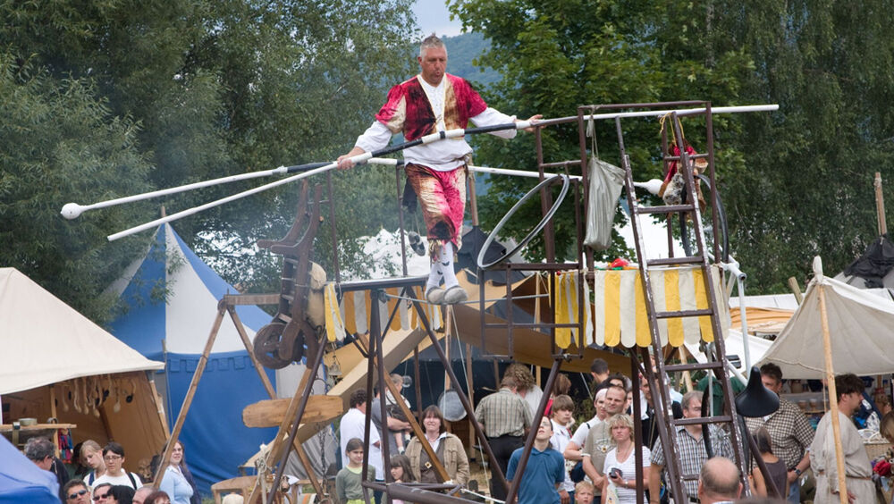 Artist beim großen Mittelaltermarkt