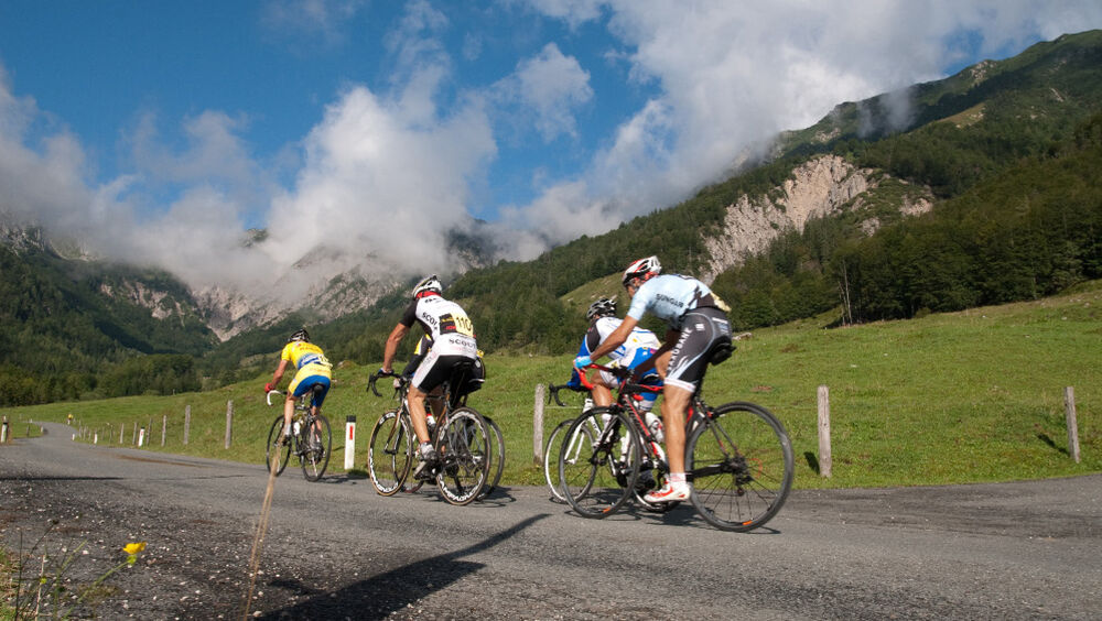 Beim Straßenradrennen