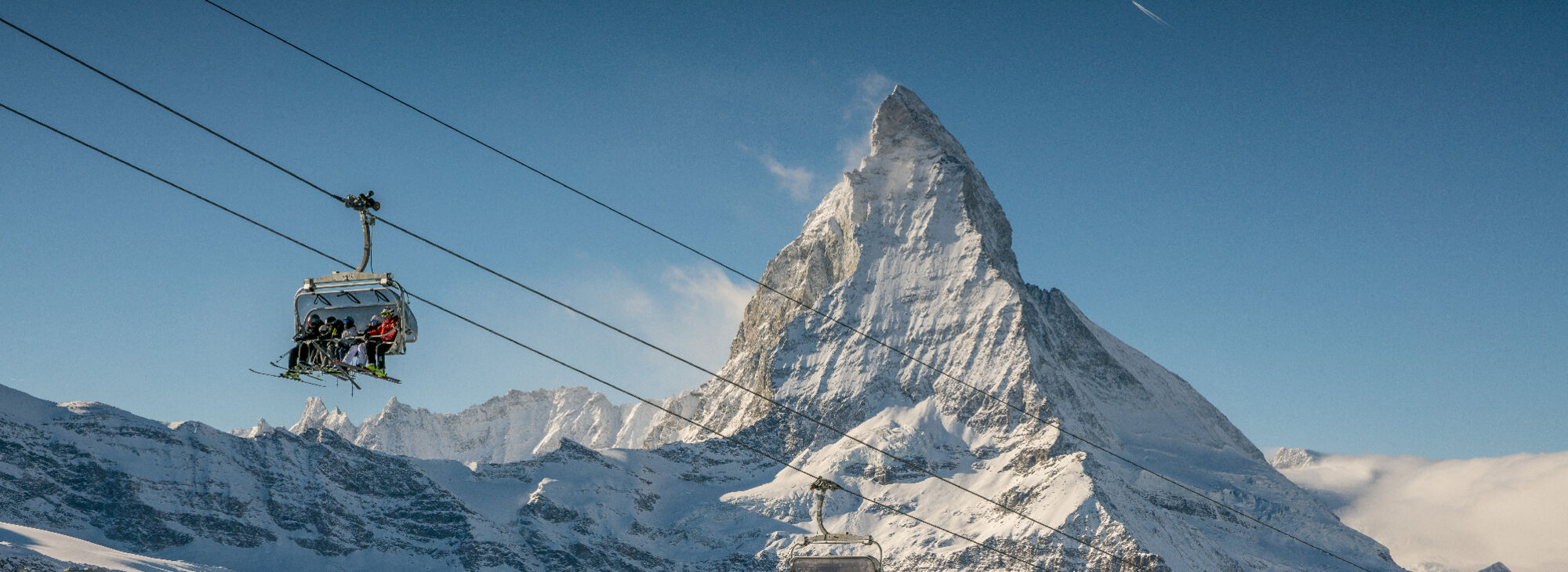 Skifahren vor dem Matterhorn