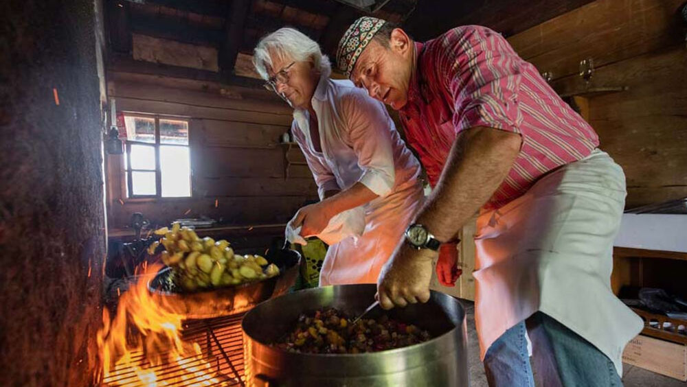 Eine der Kulinarikstationen - Gaumenfreuden der Extraklasse