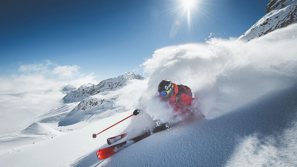 Skifahrer am Stubaier Gletscher
