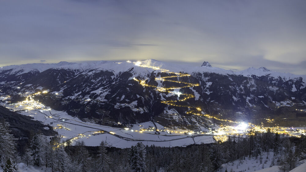 Beleuchtete Rodelbahn am Wildkogel