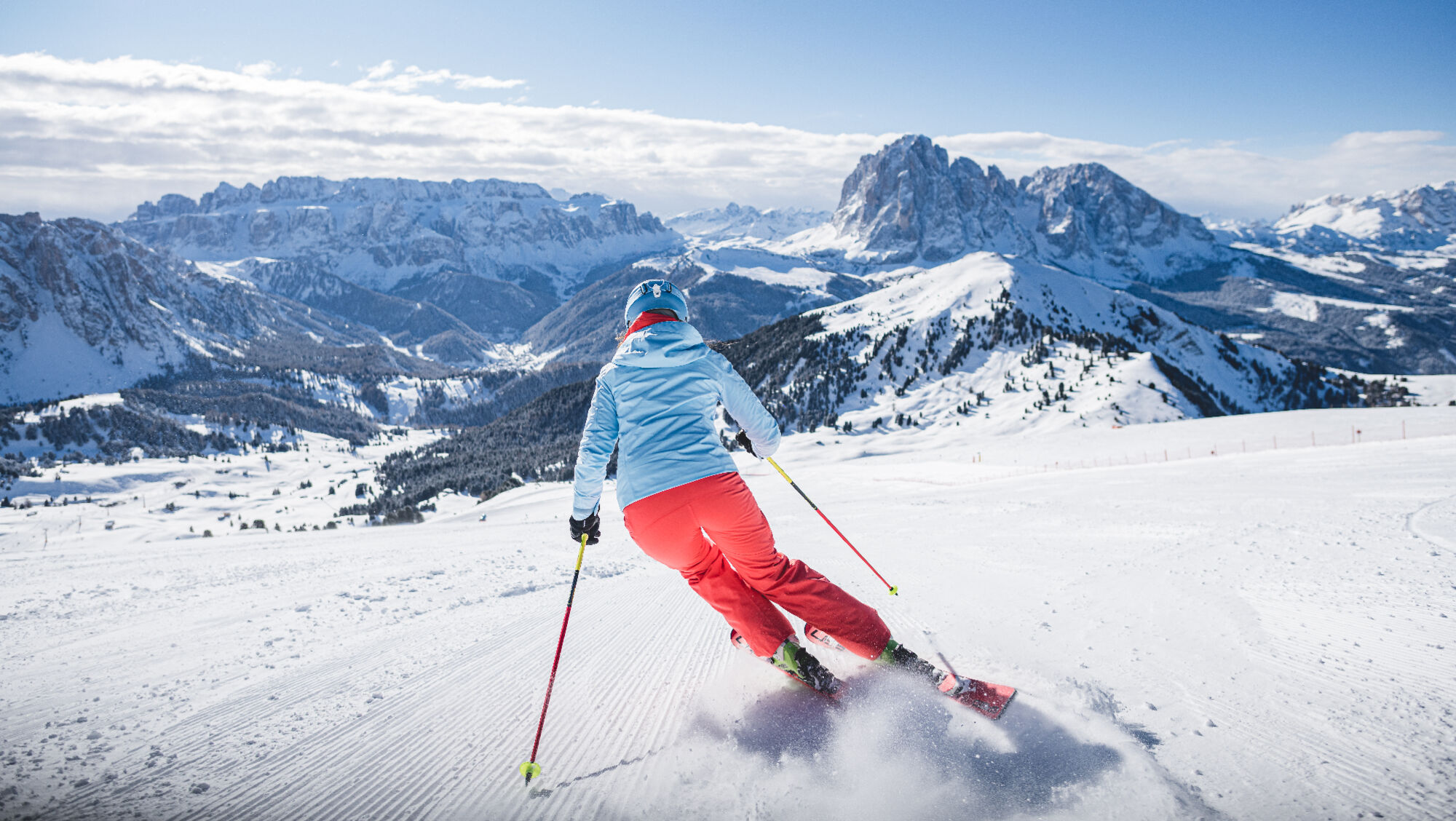 Skifahrerin in Gröden
