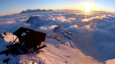 Blick über das Skigebiet Mont Fort