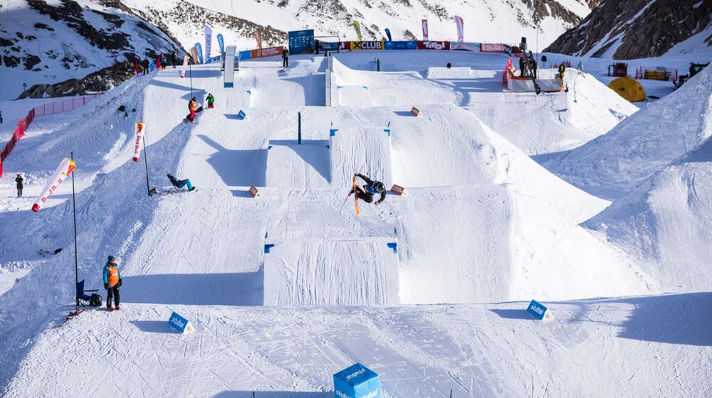 Strecke beim Freestyle Worldcup am Stubaier Gletscher