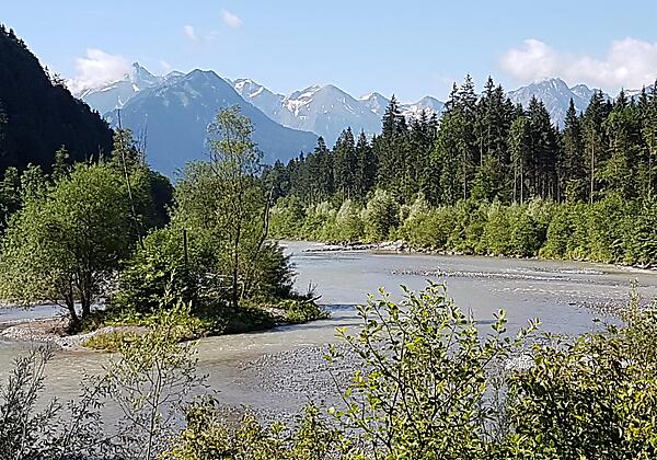 Am Auwaldsee Blick auf Oberstdorfer Berge