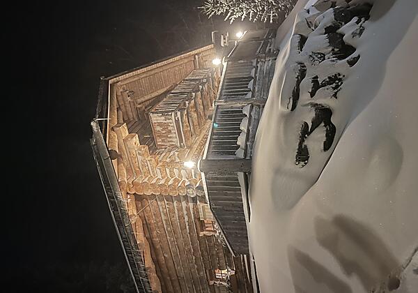 Außenbeleuchtung im Winter