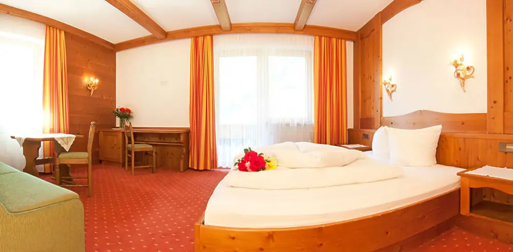 Ein Doppelzimmer in der Pension Rosenhügel