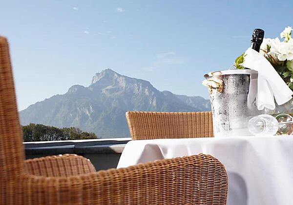 Dachterrasse mit Blick auf Untersberg