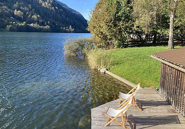 Bootshütte, Privatstrand am Afritzer See