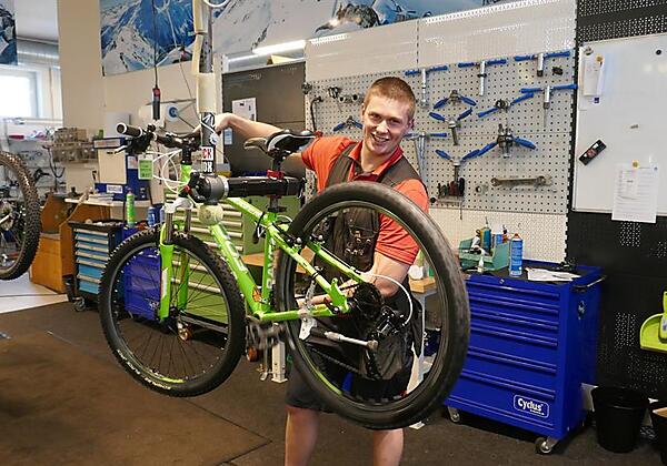 die Werkstatt in der Sporthütte Fiegl