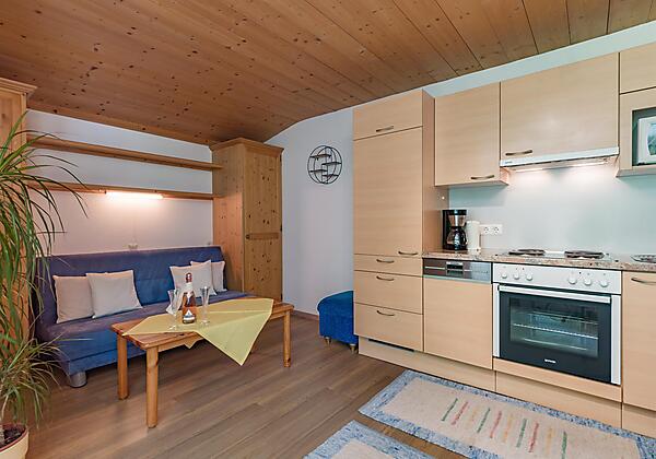 Wohnküche, Sitzecke Appartement Kaiserluft