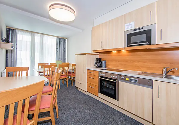 Küchenzeile in einem Appartement des Appartementhauses Sieglinde in Sölden