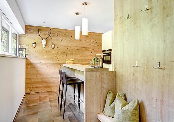 Bergzauber Eingangsbereich mit Blick auf die Küche