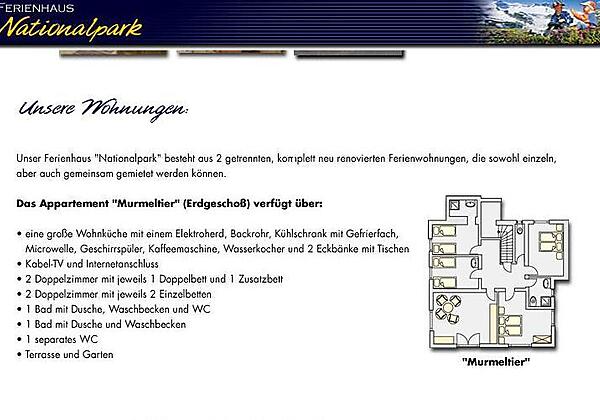 Grundriss Ferienwohnung Murmeltier