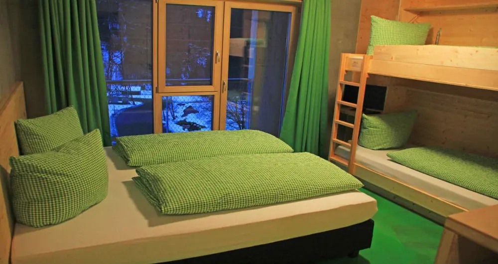 Ein Vierbettzimmer im Aktivhotel BASEmontafon