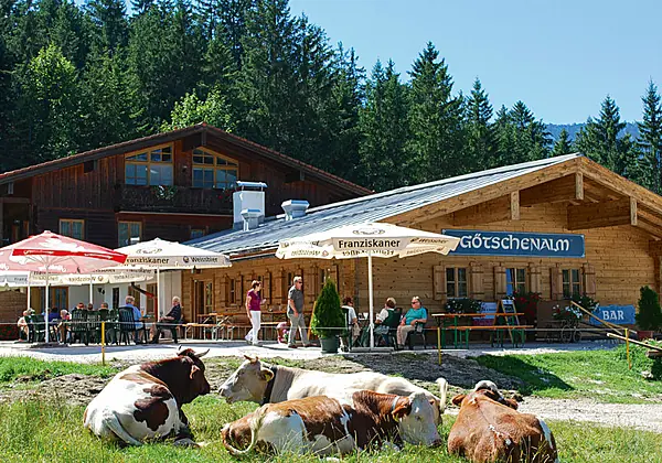 Aussenansicht vom Berggasthof Götschenalm