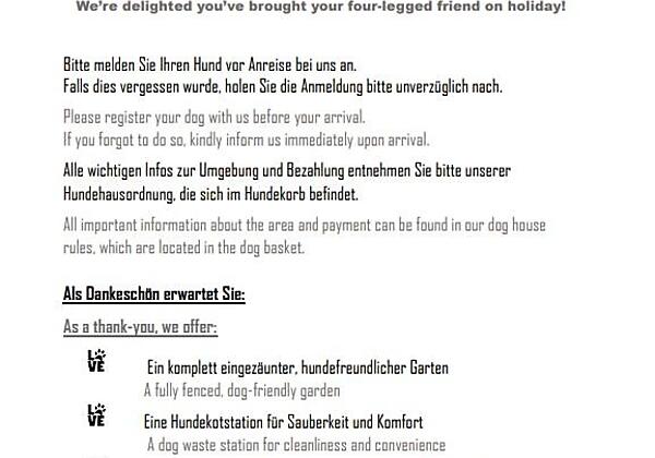 Hunderegeln Chalets
