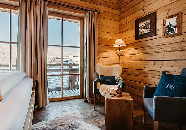 Schlafzimmer im Bergchalet im ChaletdorfBERGHERZ 