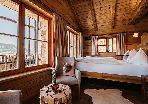 Schlafzimmer im Chalet - Chaletdorf BERGHERZ 