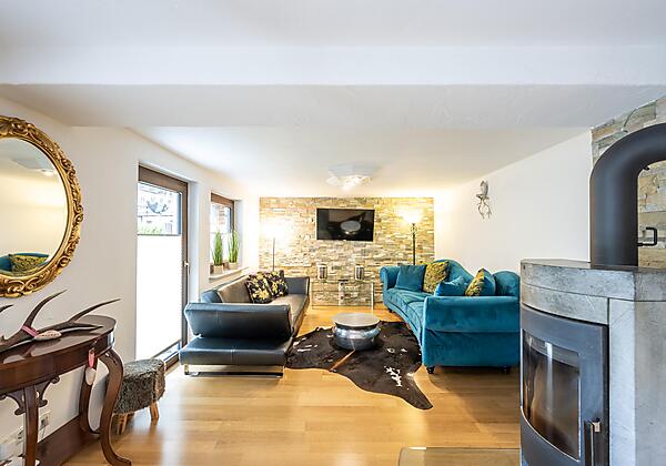 Wohnzimmer mit Schwedenofen