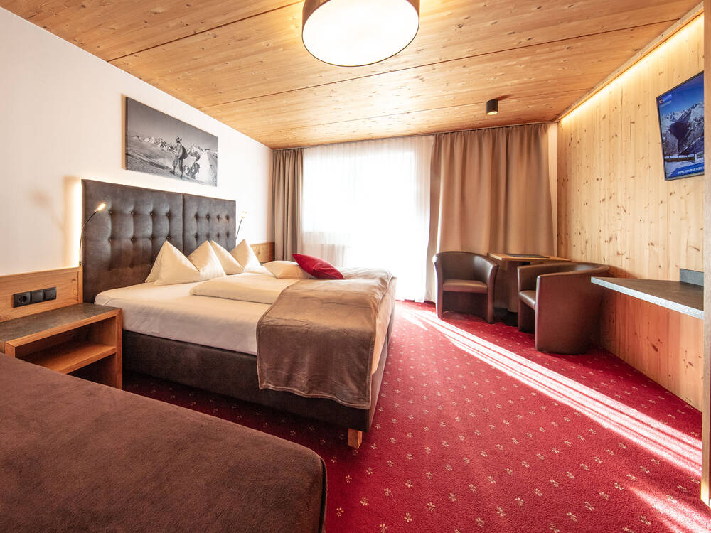 Ein Zimmer der Kategorie A im GB Gondelblick in Sölden