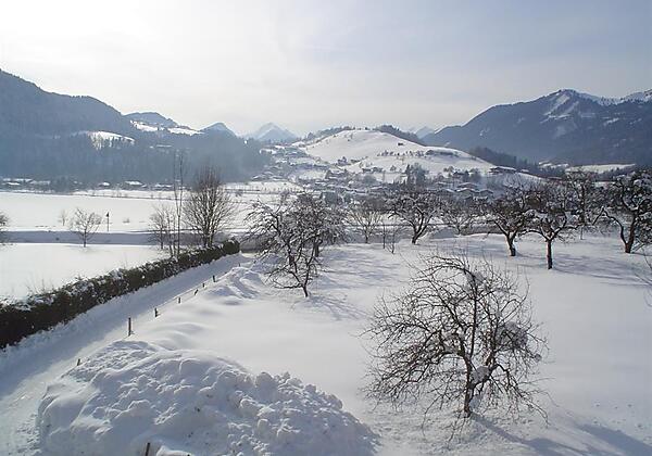 Ferienwohnung Ager Thiersee Aussicht im Winter