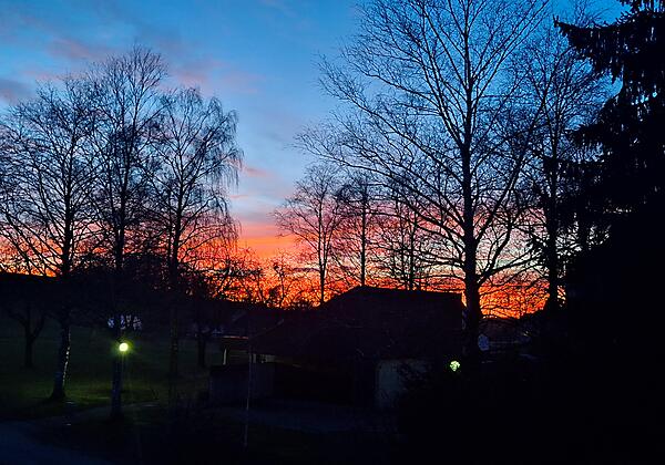Balkonblick Sonnenuntergang