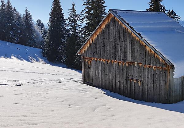 Hütte auf dem Weg zur Straußberghütte