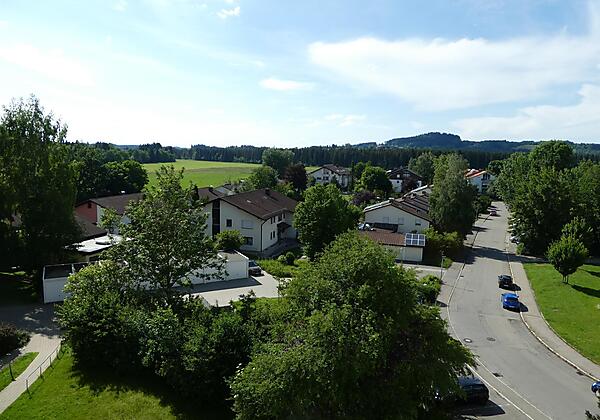 Blick auf Segelflugplatz vom Balkon aus