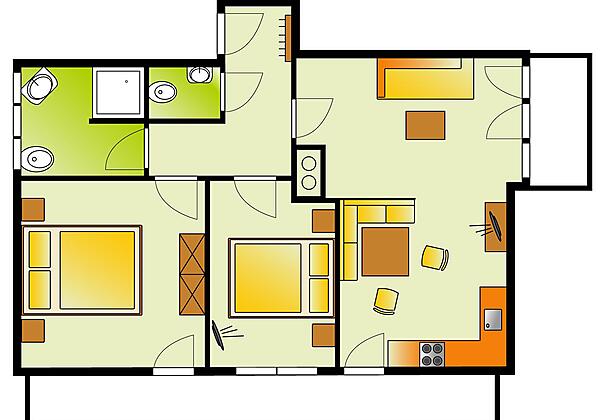 Fewo Alpenrose Schnitt