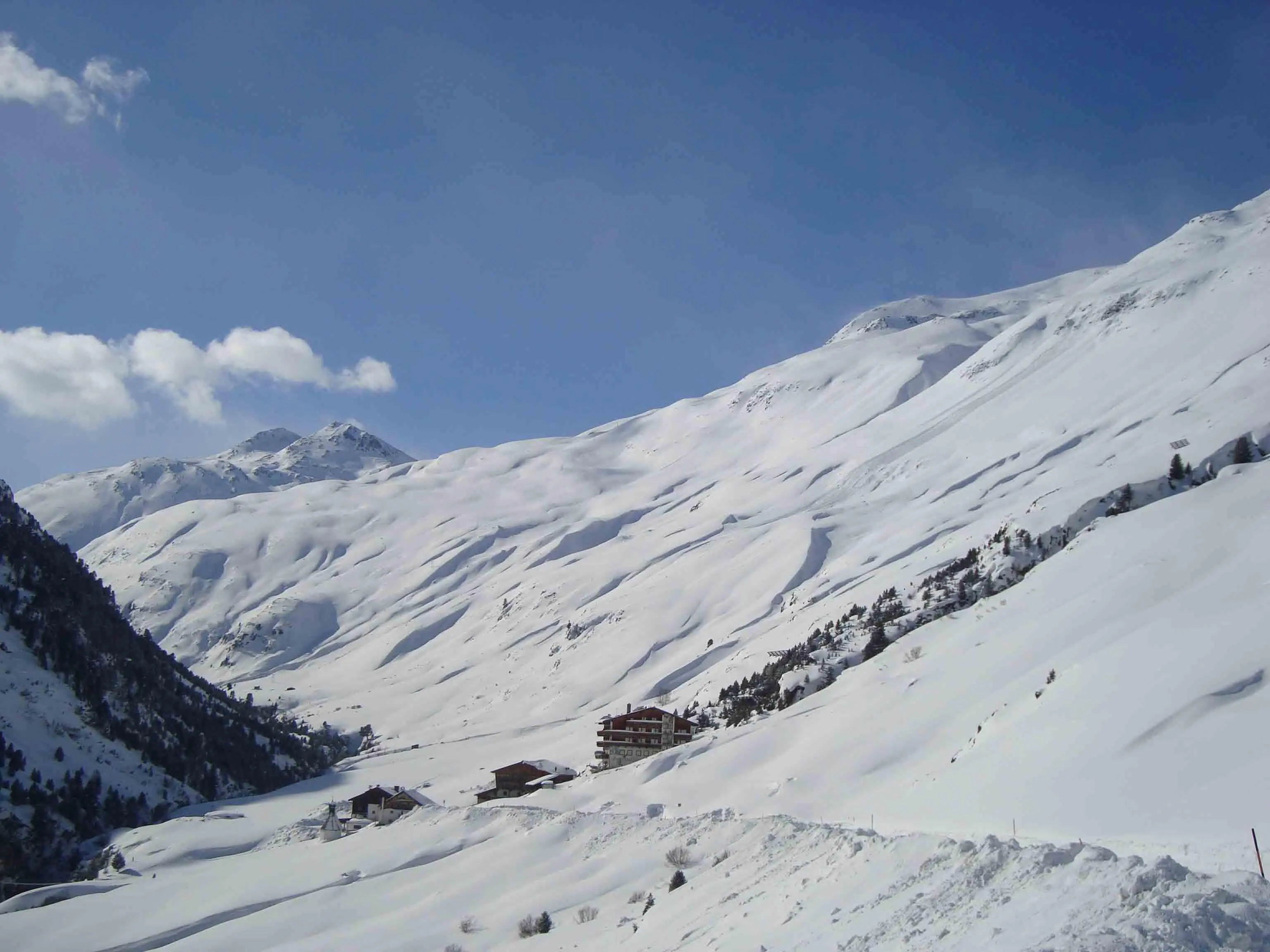 Blick im Winter nach Rofen