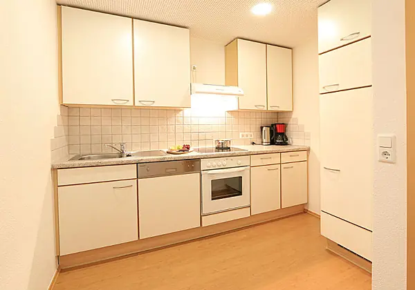 Die Küche des Deluxe Appartements in der Pension Gondelblick