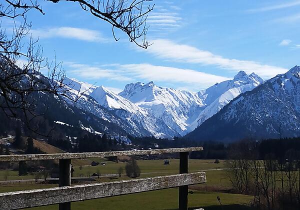 Aussicht von der Iller Richtung Oberstdorf