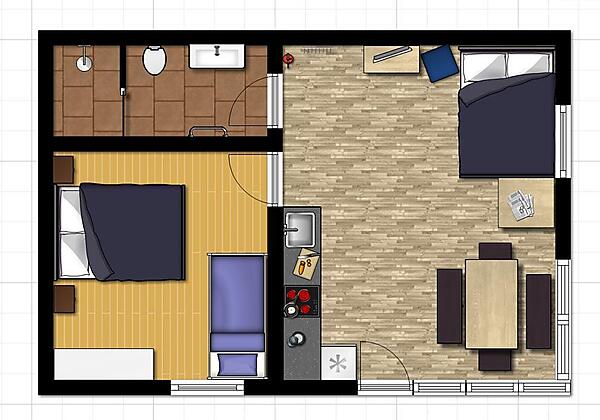 Grundriss Fewo m Zusatzbett