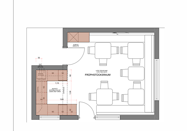 Skizze Frühstücksraum
