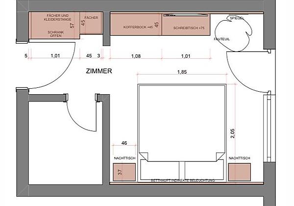 Beispielskizze Schlafzimmer