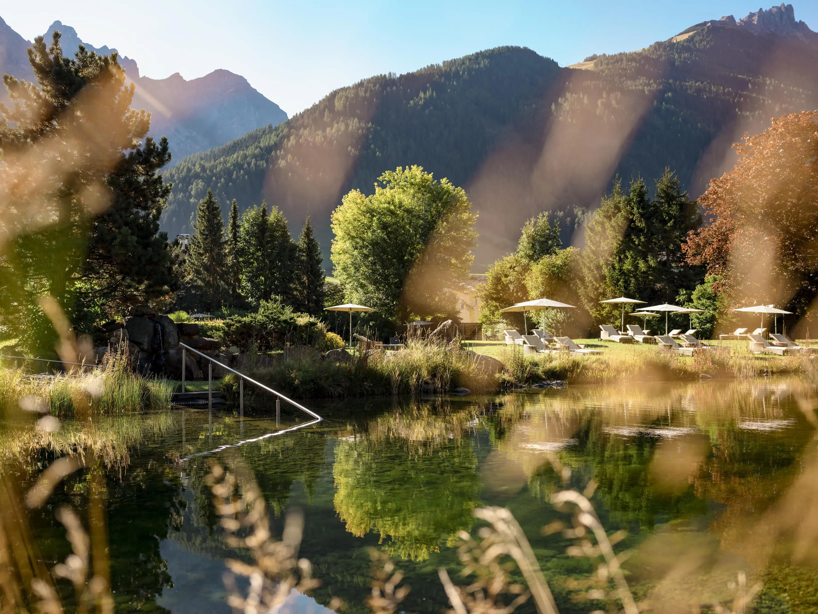 2) Garten mit Badesee