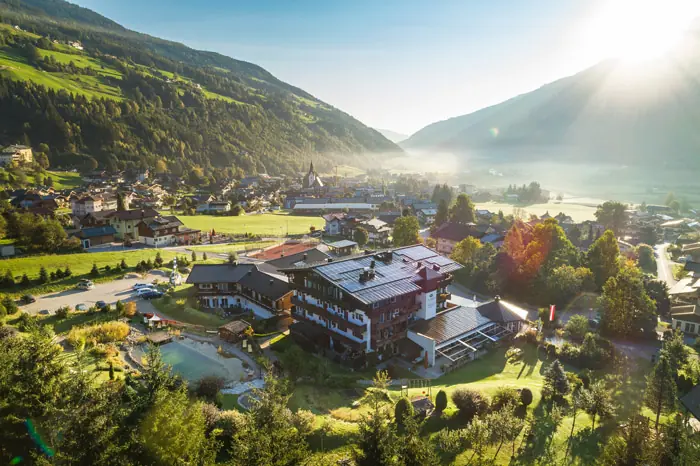 Das Hotel Hubertus aus der Vogelperspektive