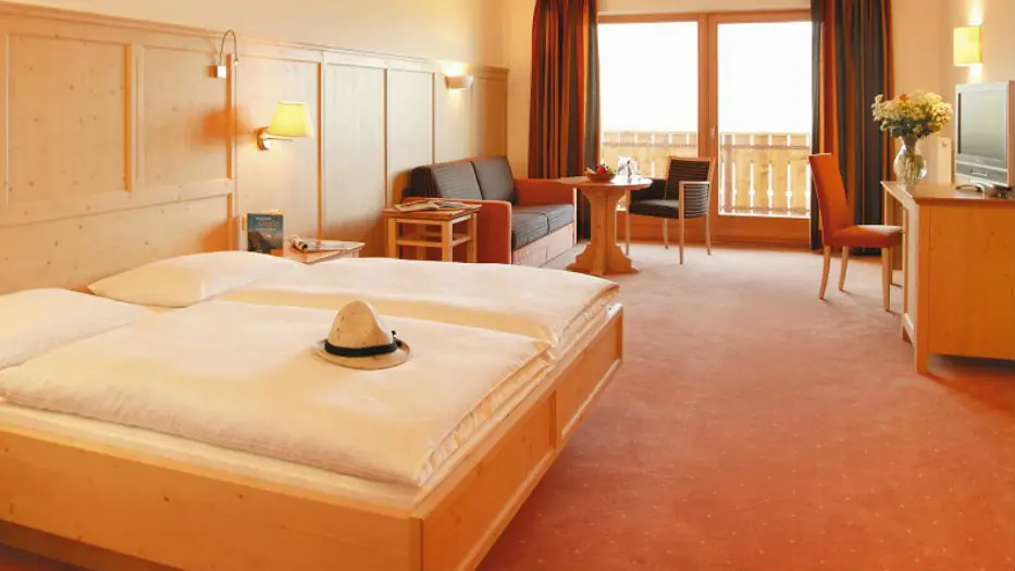 Ein Zimmer im Hotel Plunger in Kastelruth